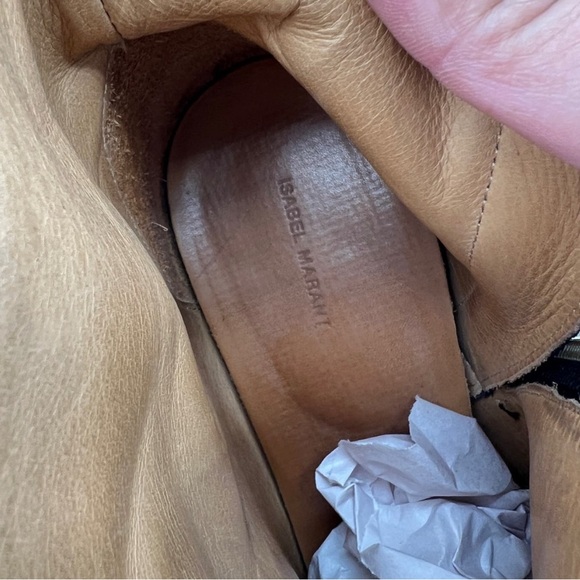 Isabel Marant Daken Suede Blue Western Embroidered Ankle Boots Size 38 EU 8US - Picture 7 of 8